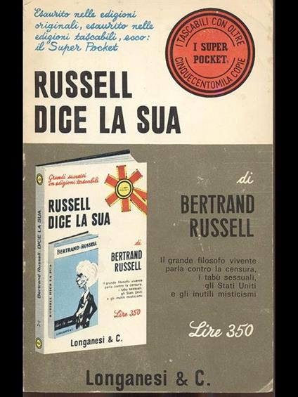 Russell dice la sua - Bertrand Russell - copertina