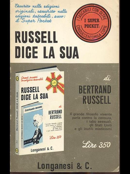 Russell dice la sua - Bertrand Russell - copertina