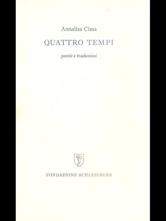 Quattro tempi - Annalisa Cima - copertina