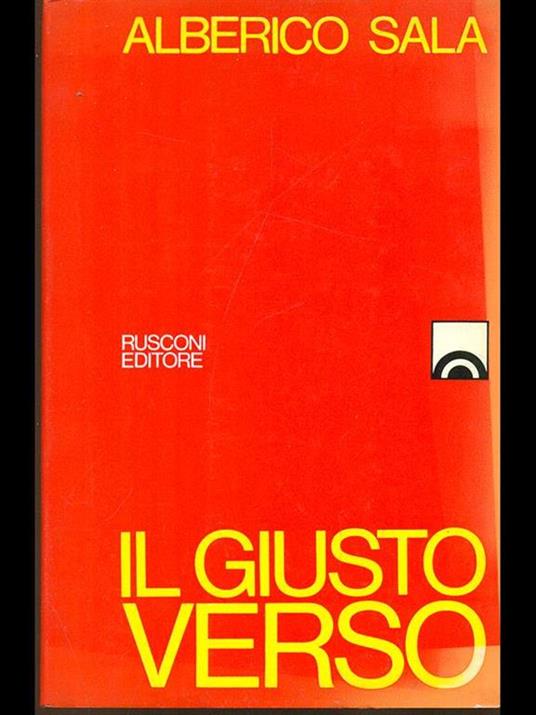 Il giusto verso - Alberico Sala - copertina