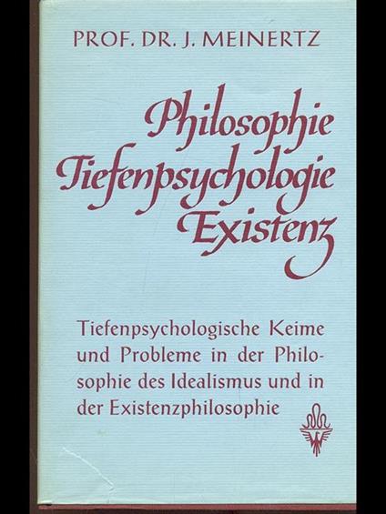 Philosophie tiefenpsychologie existenz - copertina