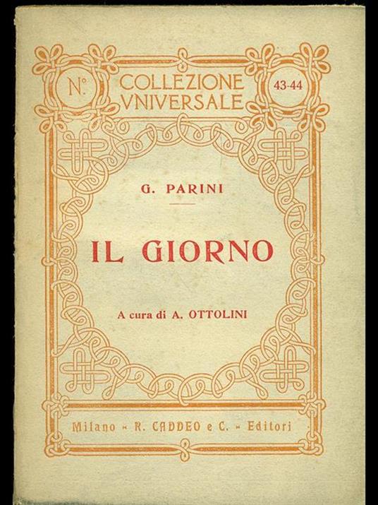 Il giorno - Giuseppe Parini - copertina