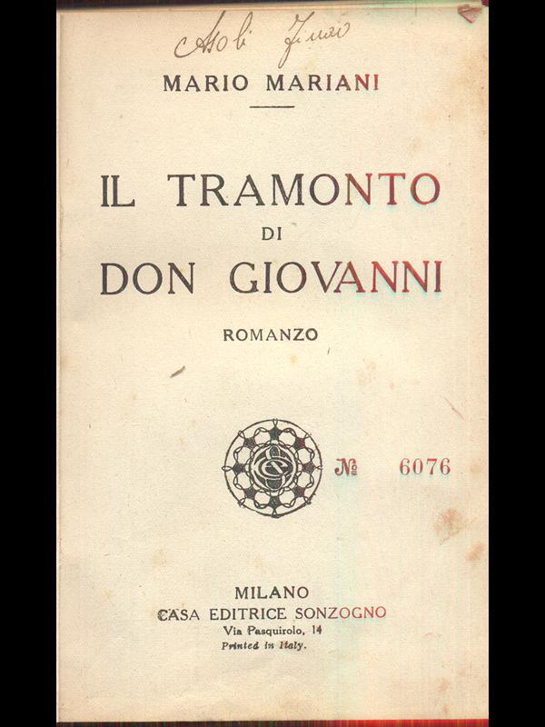 Il tramonto di Don Giovanni