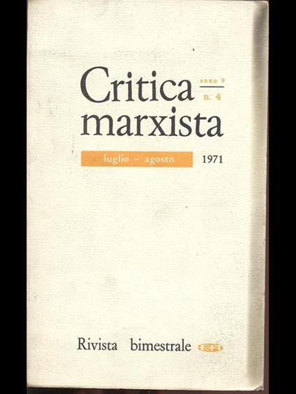 Critica marxista n 4 - copertina