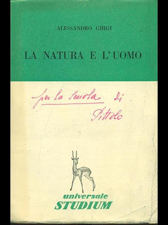 La natura e l'uomo - Alessandro Ghigi - copertina