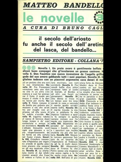 Le novelle Vol. 3 - Matteo Bandello - copertina