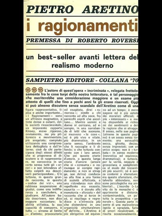 I ragionamenti - Pietro Aretino - copertina