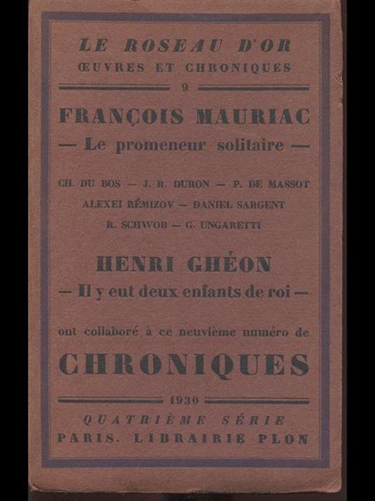 Neuvieme numero de Chroniques - copertina