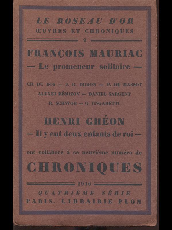 Neuvieme numero de Chroniques