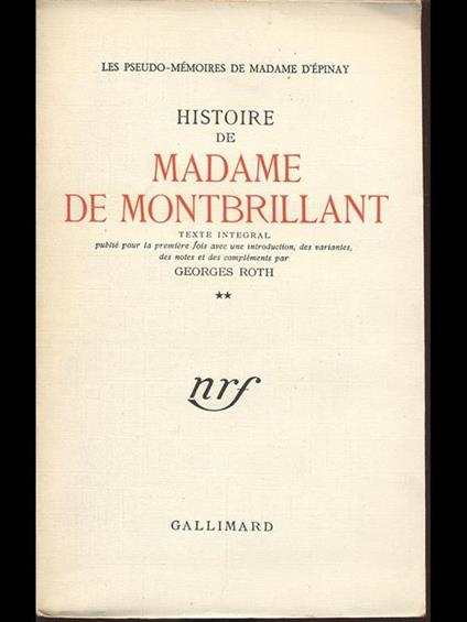 Histoire de Madame de Montbrillant II - copertina