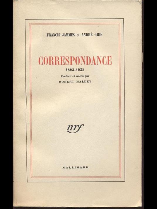 Correspondance 1893. 1938 - copertina
