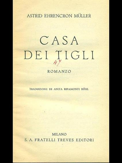 Casa dei tigli - Astrid Ehrencron Müller - copertina