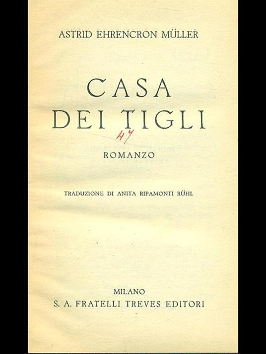 Casa dei tigli - Astrid Ehrencron Müller - copertina
