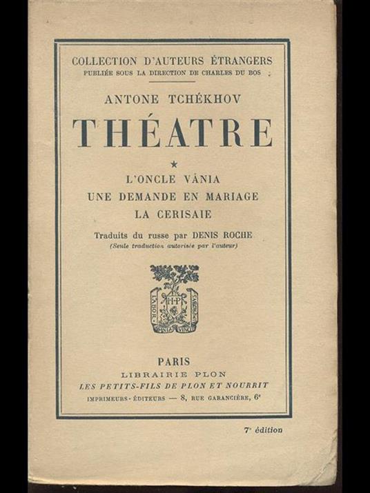 Theatre I - Anton Cechov - copertina