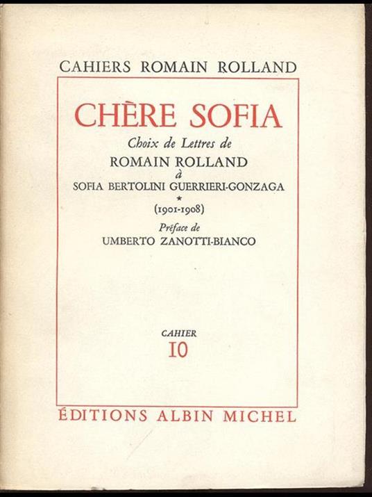 Chere Sofia I - Romain Rolland - copertina