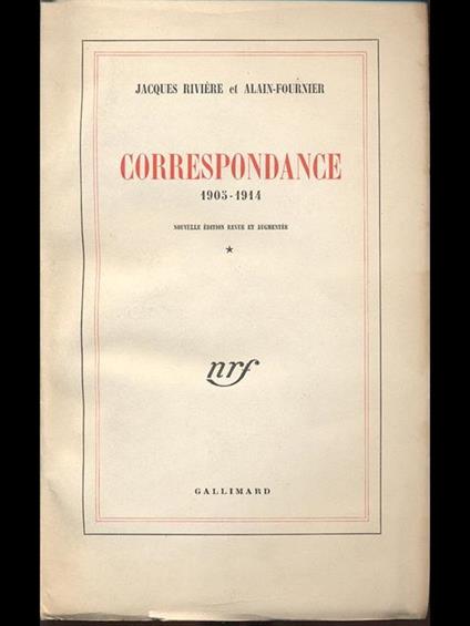 Correspondance 1905. 1914. I - copertina