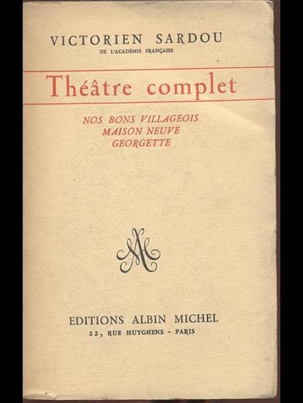 Theatre complet - tome IX - Victorien Sardou - copertina