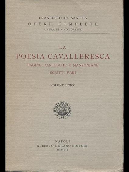 La poesia cavalleresca - Francesco De Sanctis - copertina