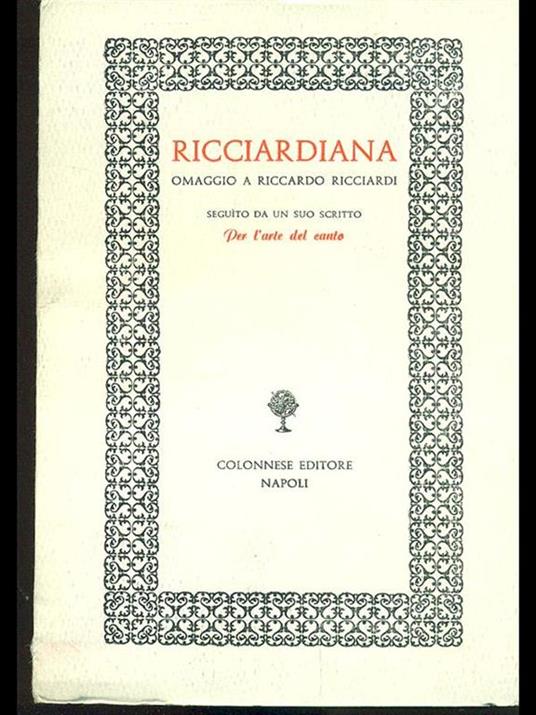 Ricciardiana - copertina