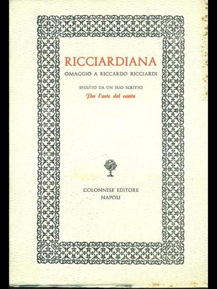 Ricciardiana - copertina