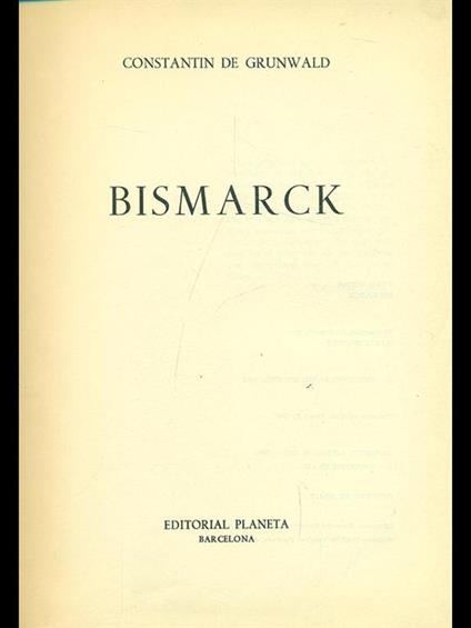 Bismarck - Constantin De Grunwald - copertina