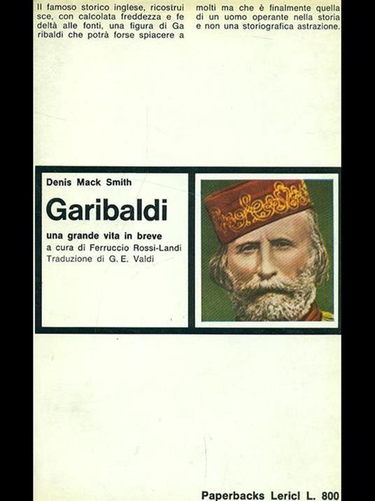 Garibaldi - Denis Mack Smith - copertina