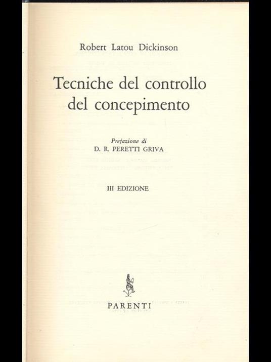 Tecniche del controllo del concepimento - Robert Latou Dickinson - copertina