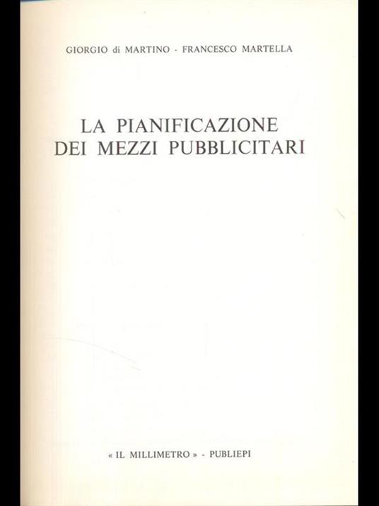 La pianificazione dei mezzi pubblicitari - copertina