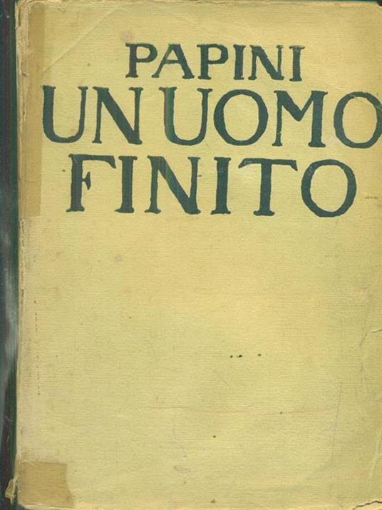 Un uomo finito - Pietro Pancrazi - copertina