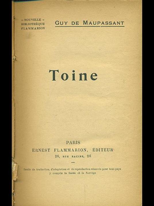Toine - Guy de Maupassant - copertina