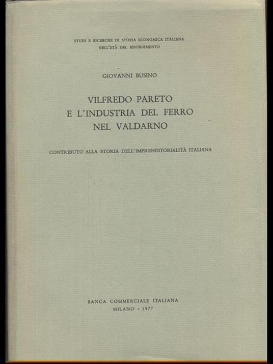 Vilfredo Pareto e l'industria del ferro nel valdarno - copertina