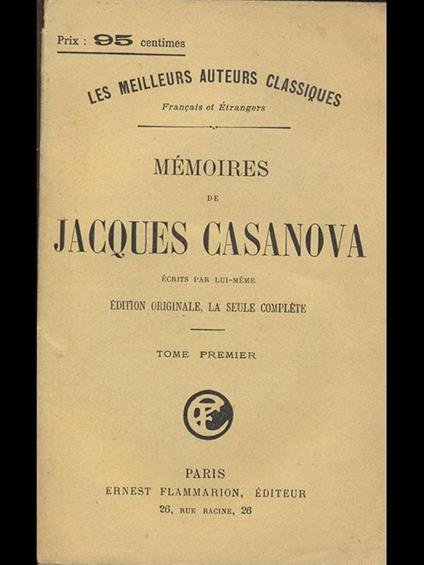 Memoires. Tome I - Giacomo Casanova - copertina