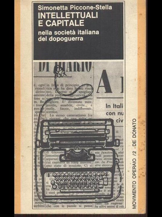 Intellettuali e capitale - Simonetta Piccone Stella - copertina