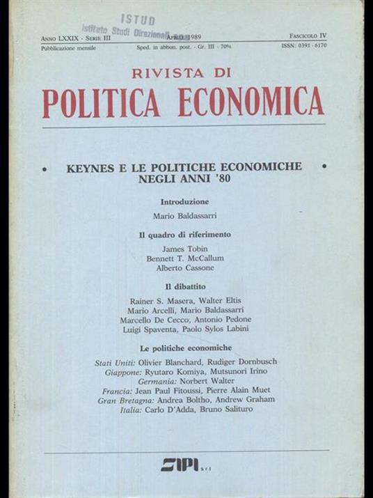 Rivista di politica economica - copertina