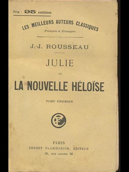 Julie ou la nouvelle heloise - copertina