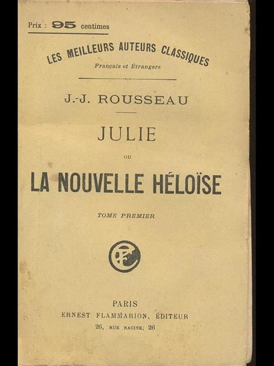 Julie ou la nouvelle heloise - copertina