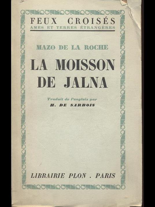 La moisson de Jalna - Mazo De La Roche - copertina