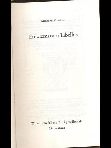 Emblematum Libellus - Andrea Alciato - copertina