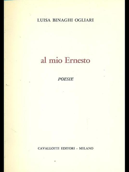 Al mio Ernesto - copertina