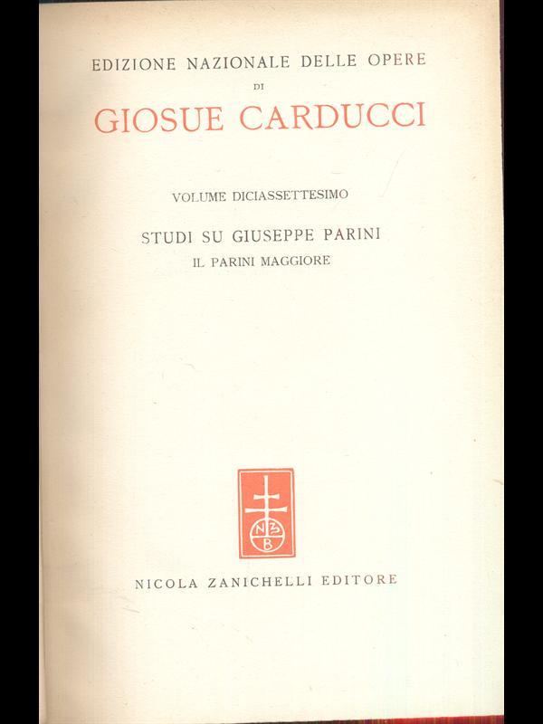 Edizione nazionale delle opere di Giosue Carducci Volume XVII