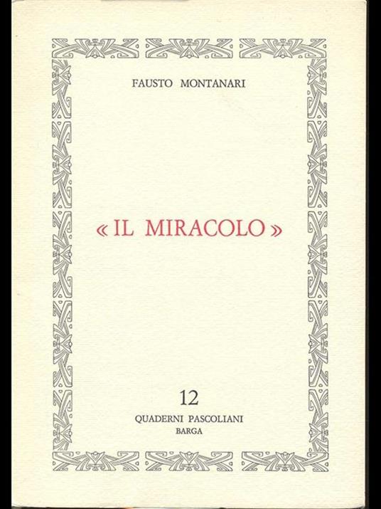 Il miracolo - Fausto Montanari - copertina