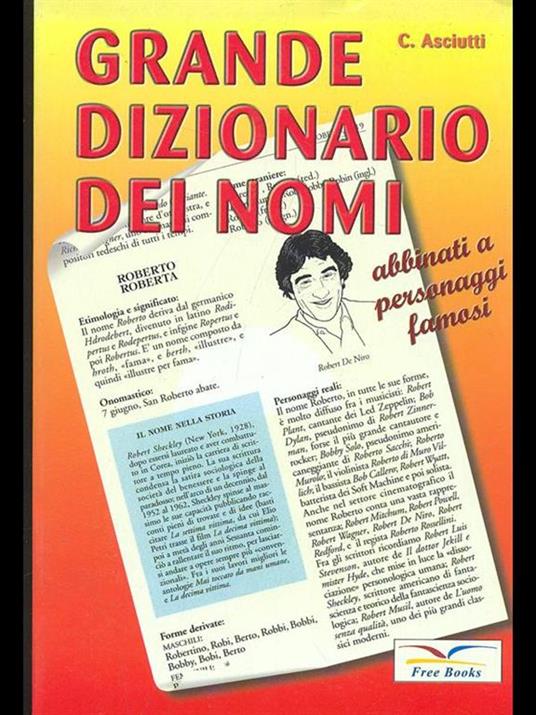 Grande dizionario dei nomi - Claudio Asciuti - copertina