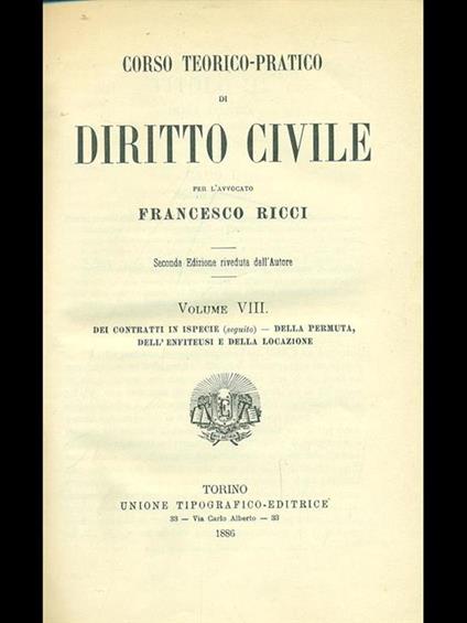 Diritto civile vol. 8 - Francesco Ricci - copertina