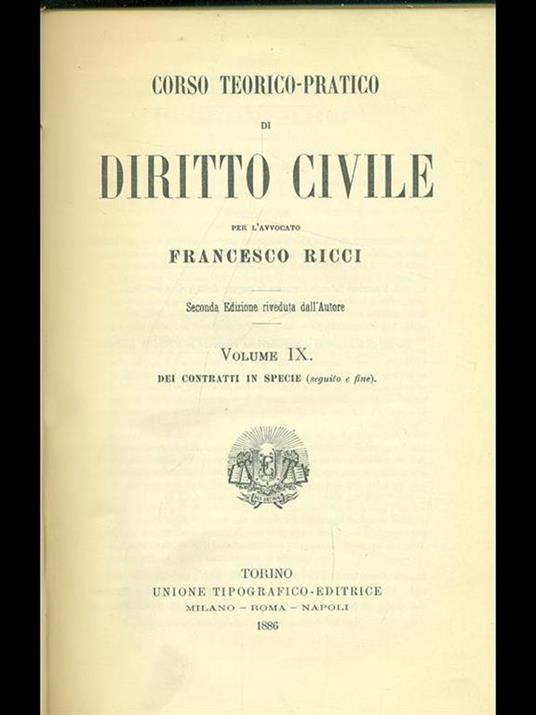 Diritto civile vol. 9 - Francesco Ricci - copertina