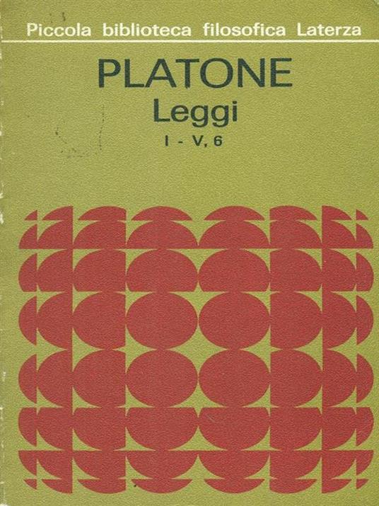 Leggi I - V, 6 - Platone - copertina