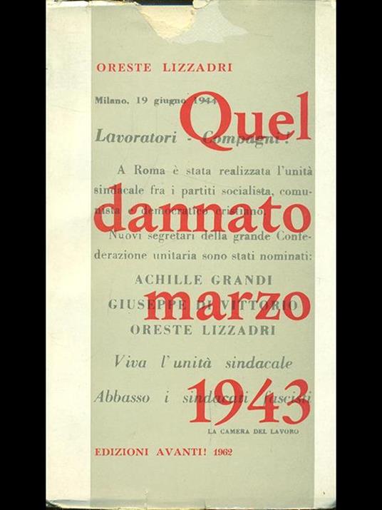 Quel dannato marzo 1943 - Oreste Lizzadri - copertina