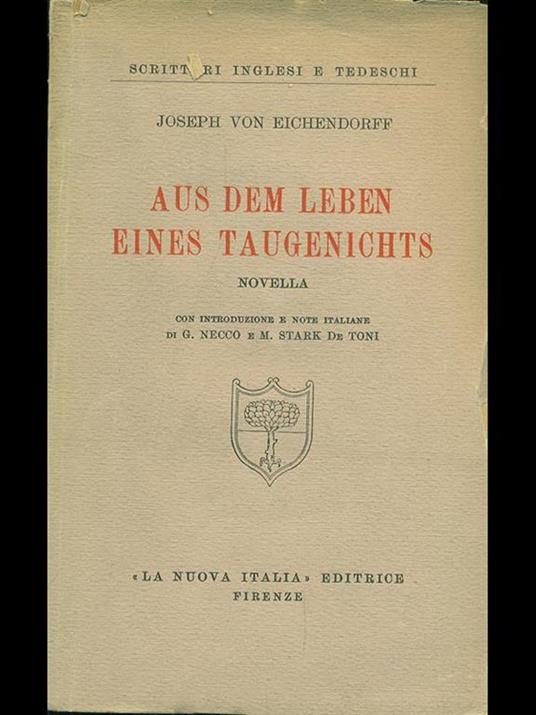 Aus dem leben eines taugenichts - Joseph von Eichendorff - copertina