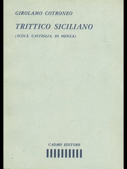 Trittico siciliano - Girolamo Cotroneo - copertina
