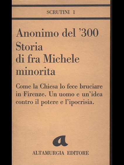 Storia di fra Michele minorita - copertina