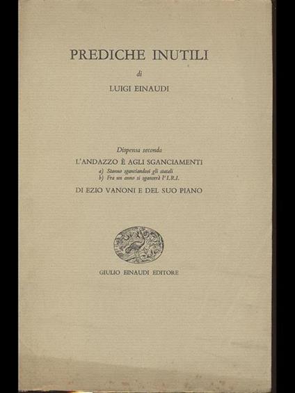 Prediche inutili - dispensa seconda - Luigi Einaudi - copertina